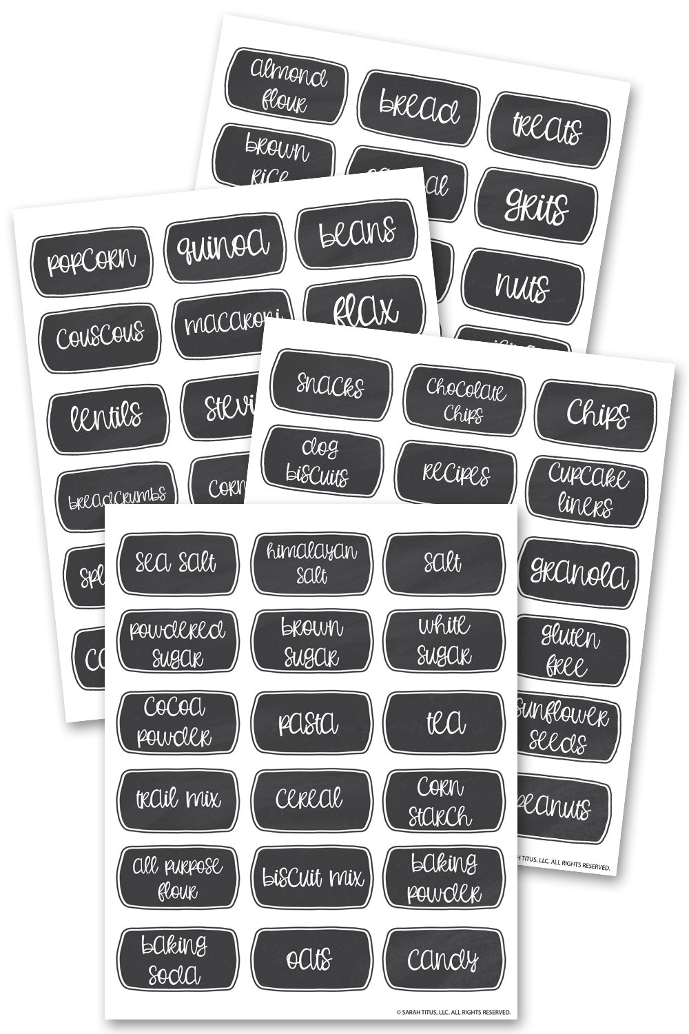Chalkboard Pantry Labels