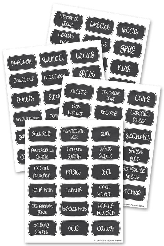 Chalkboard Pantry Labels