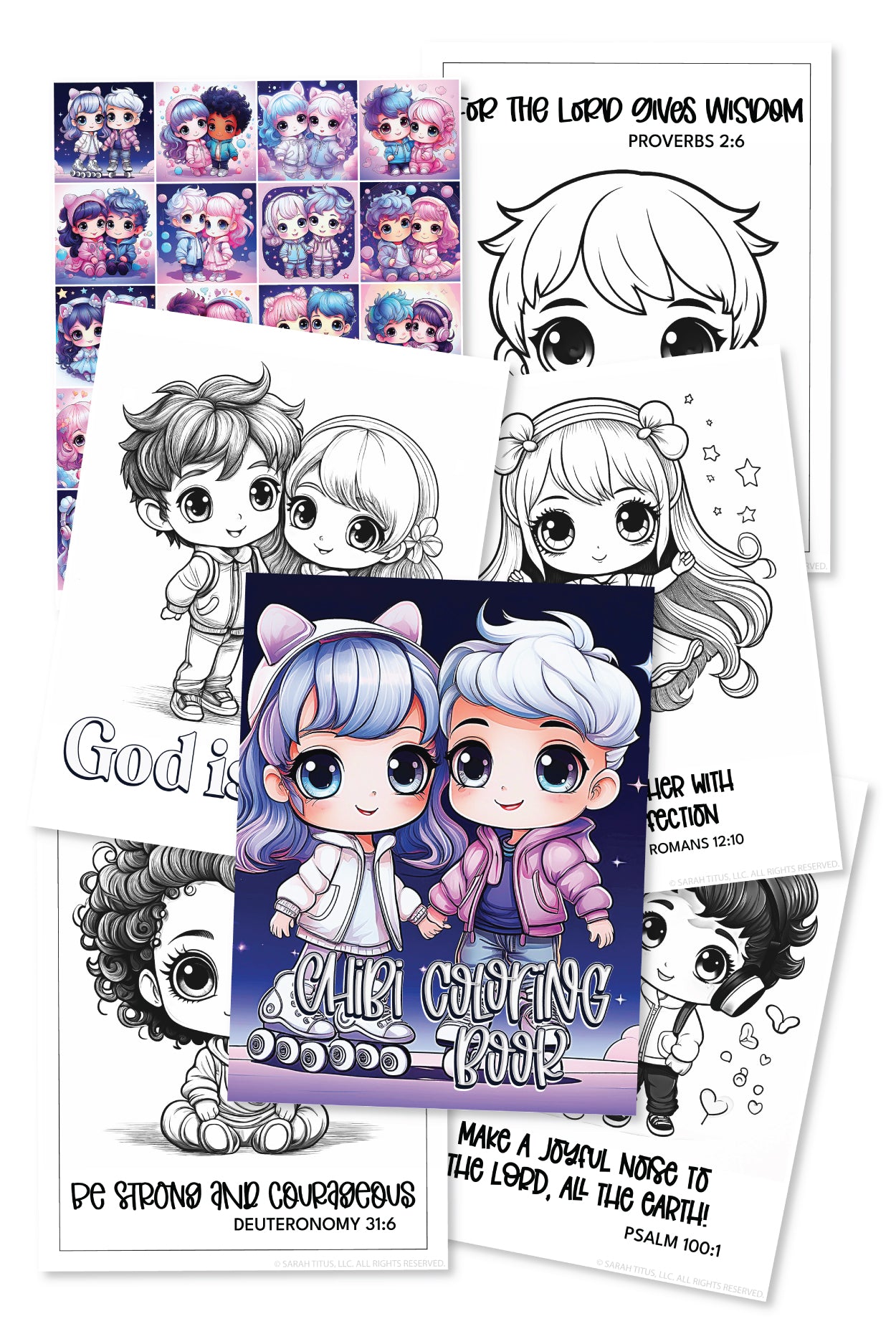 Christian Chibi Coloring Book {50+ Pages}