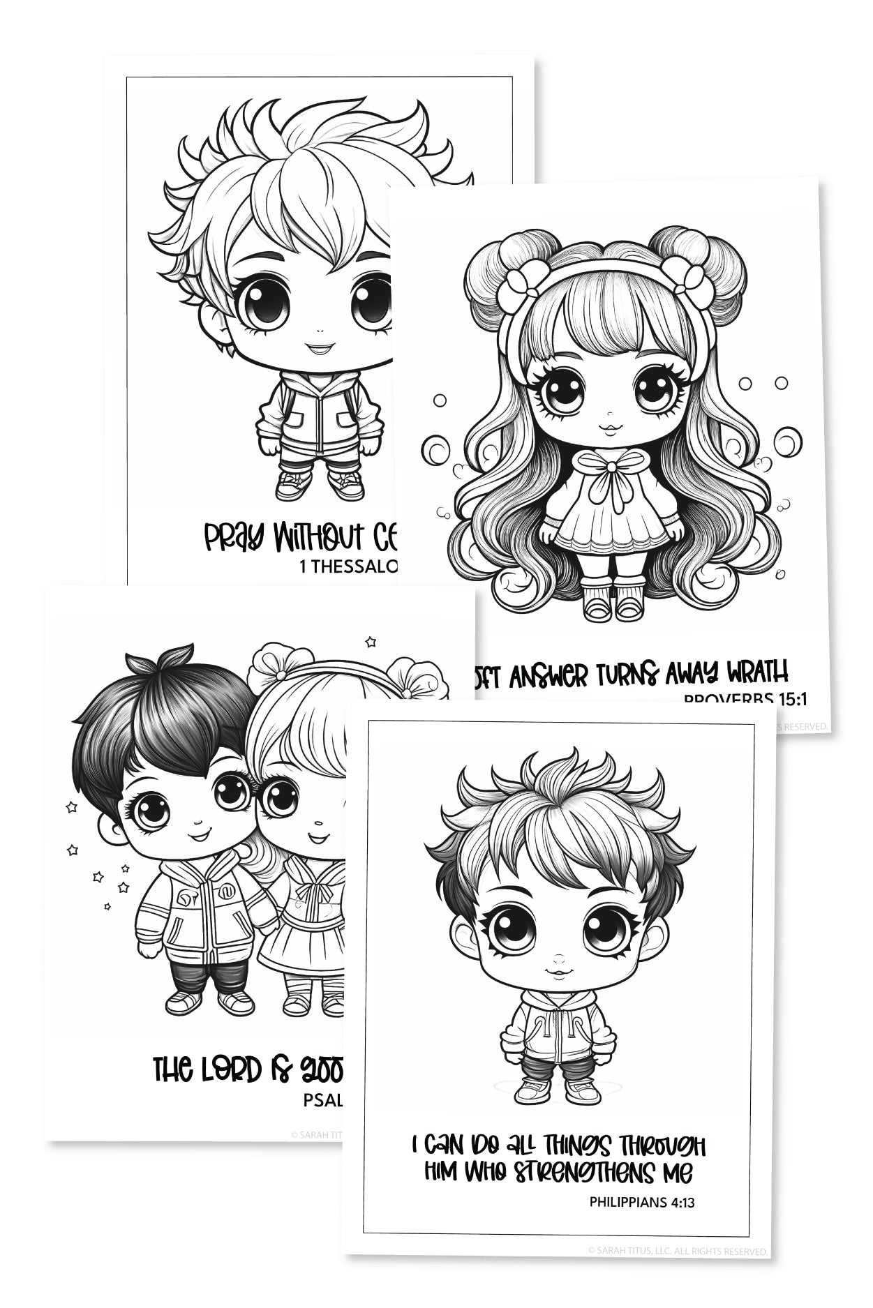 Christian Chibi Coloring Book {50+ Pages}