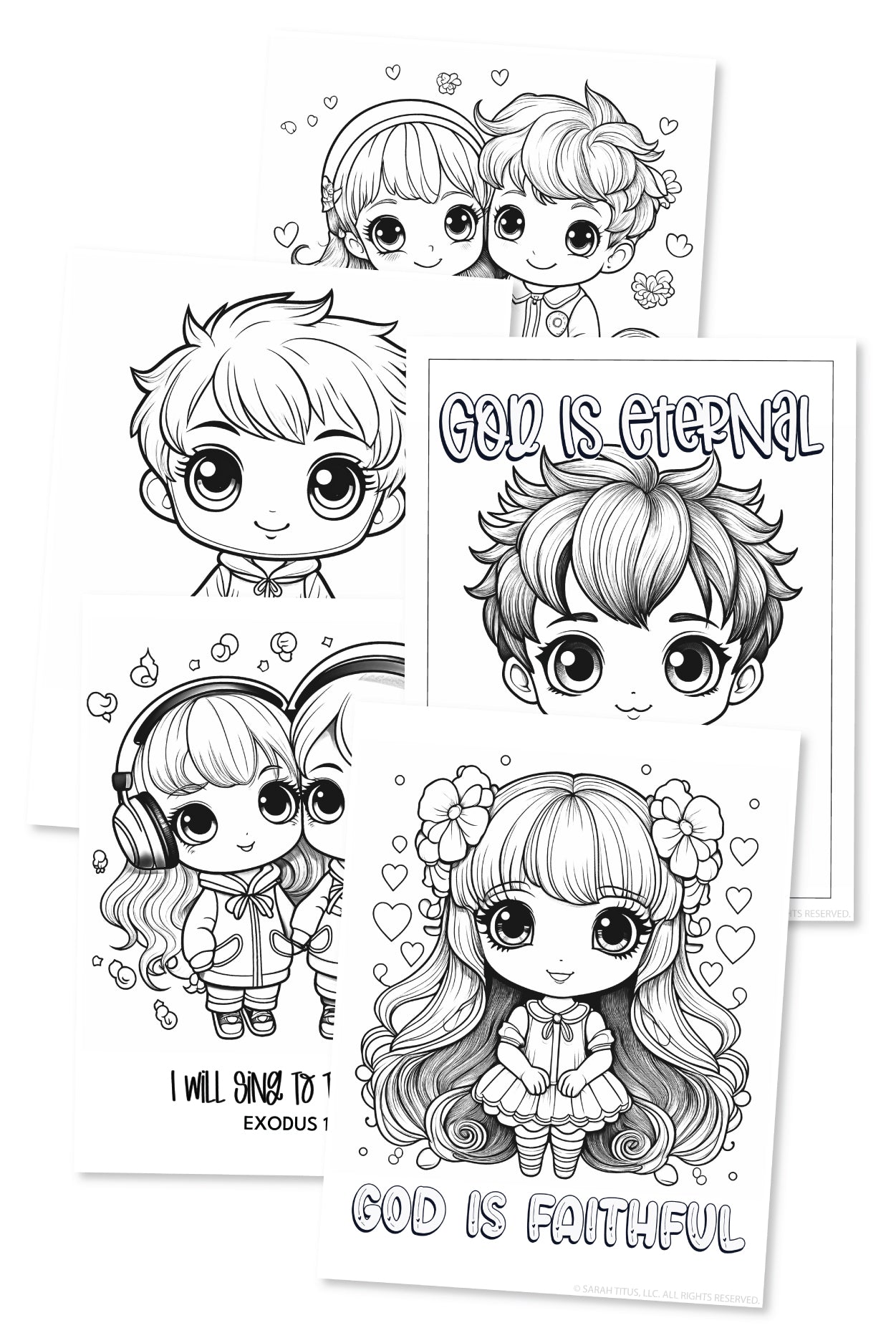 Christian Chibi Coloring Book {50+ Pages}
