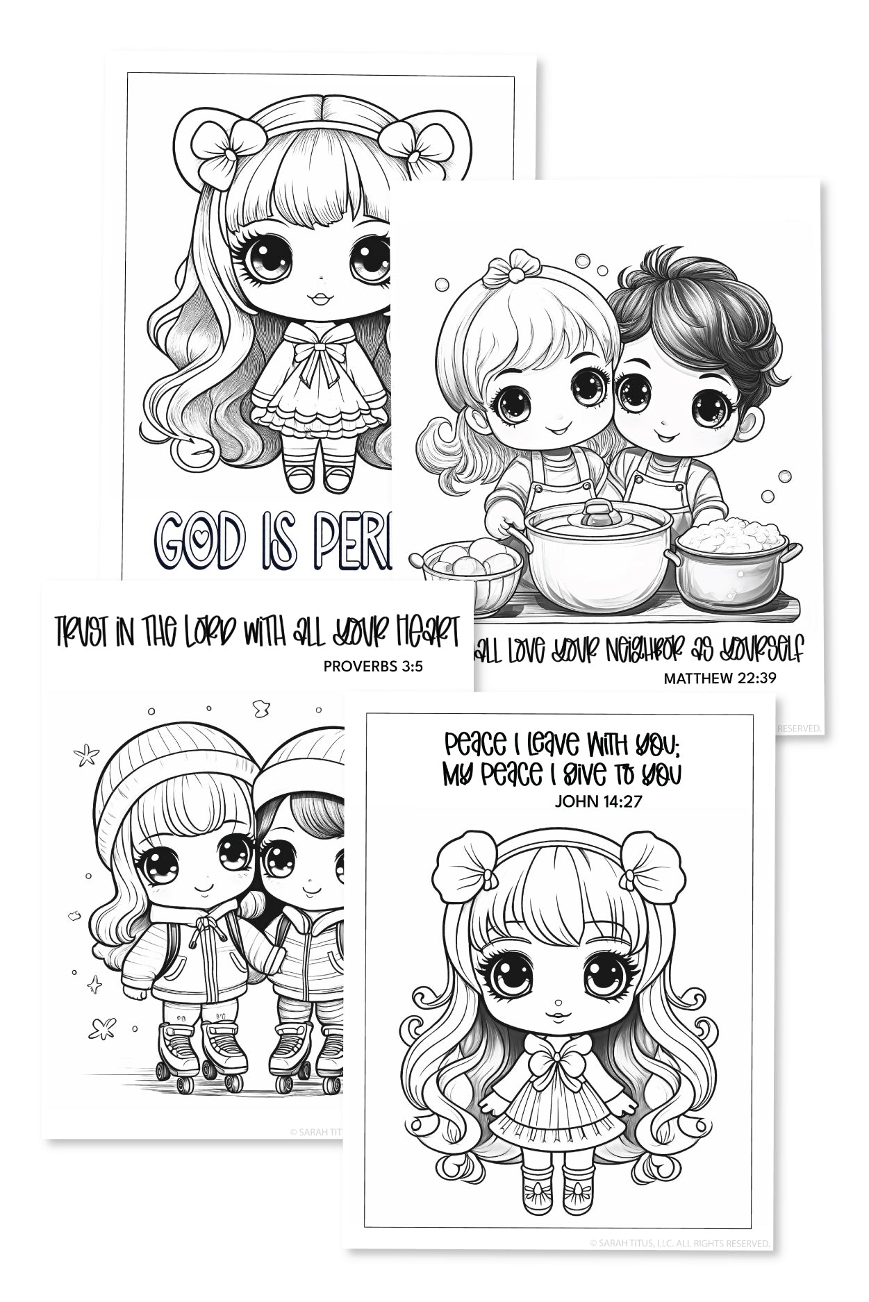 Christian Chibi Coloring Book {50+ Pages}