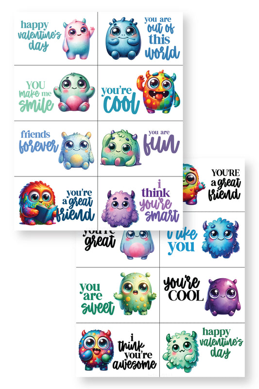 Chibi Monster Valentine's Day Cards