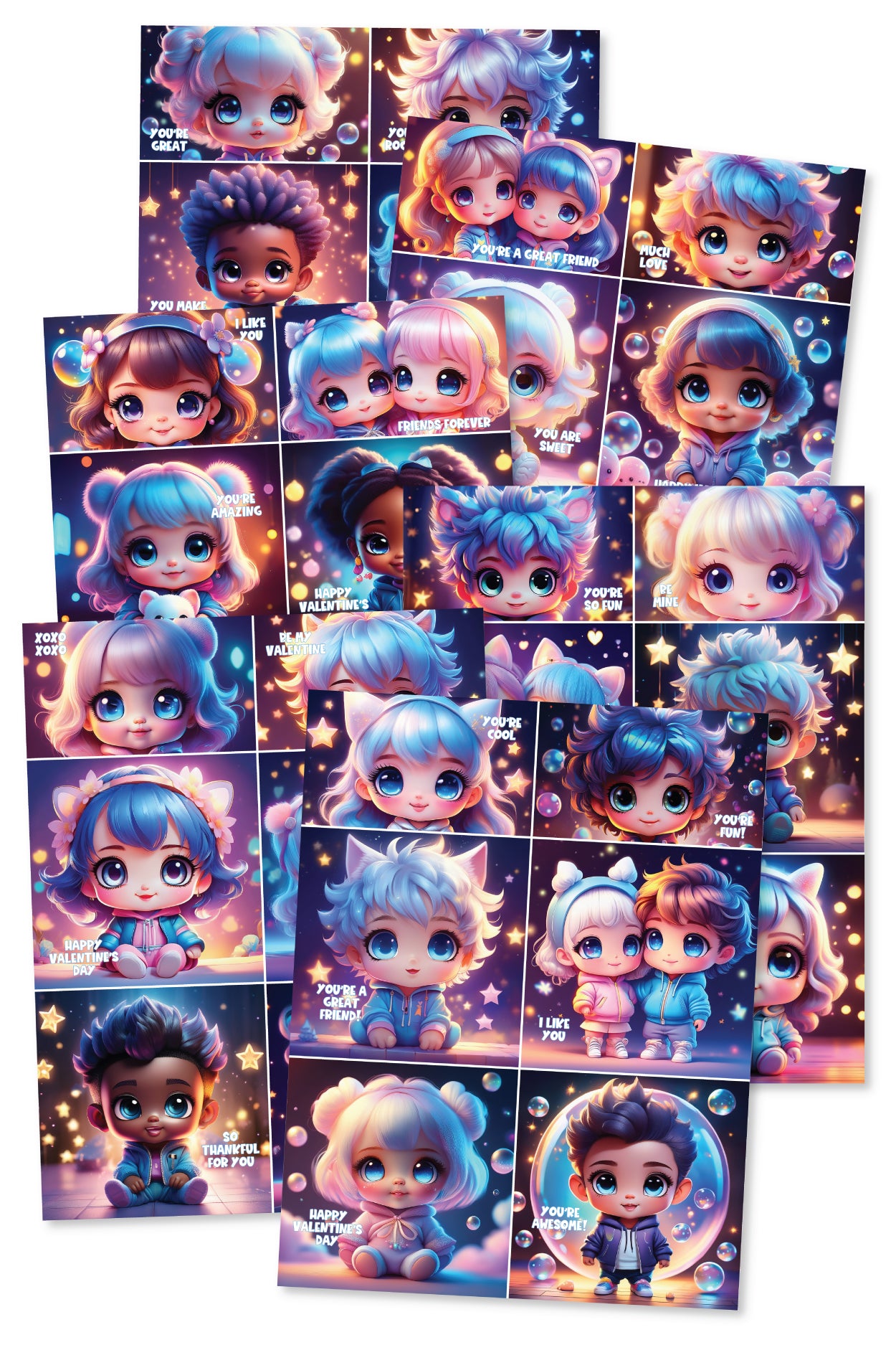 Chibi Valentine's Day Cards