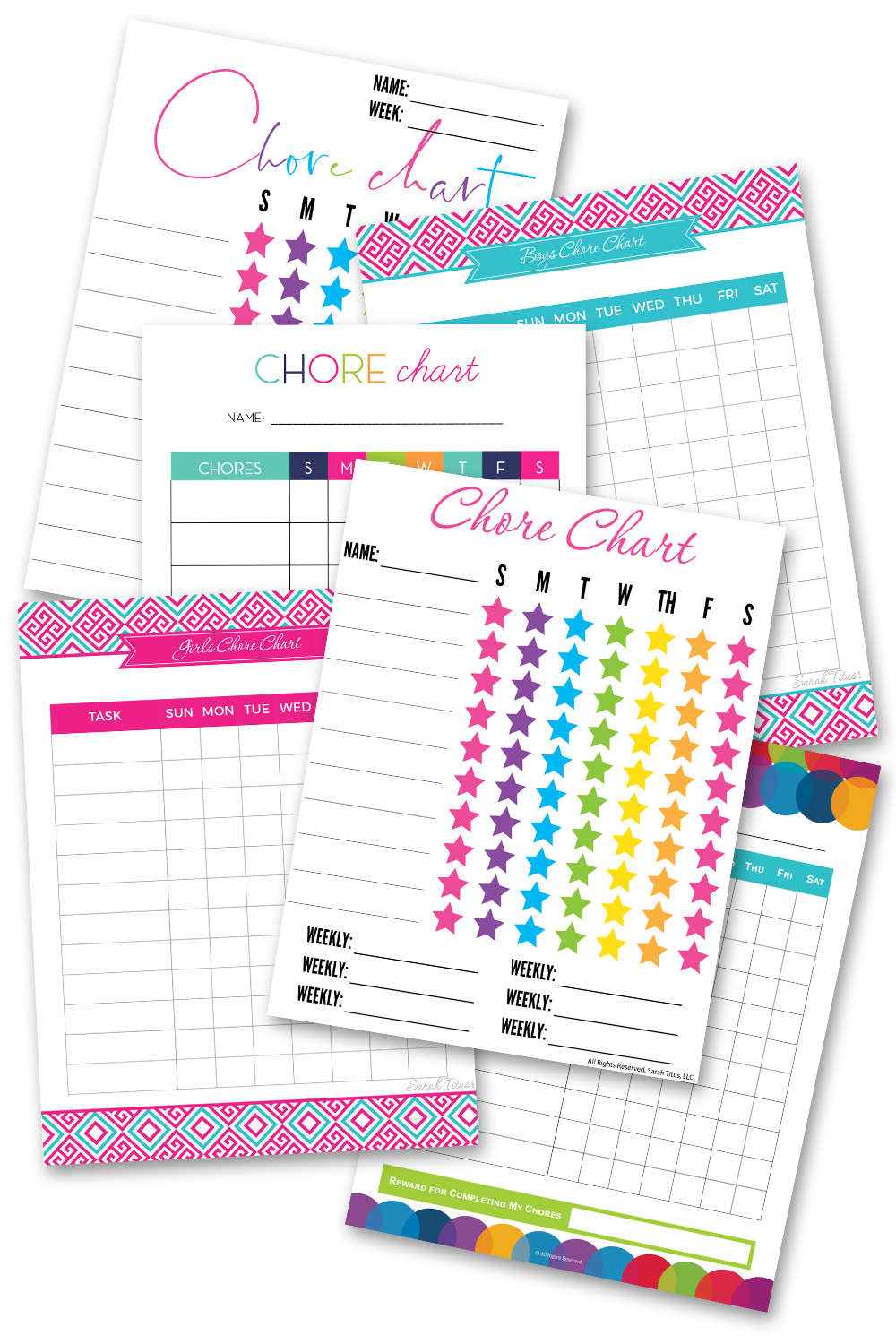 Chore Charts + Stickers {10 Pages}