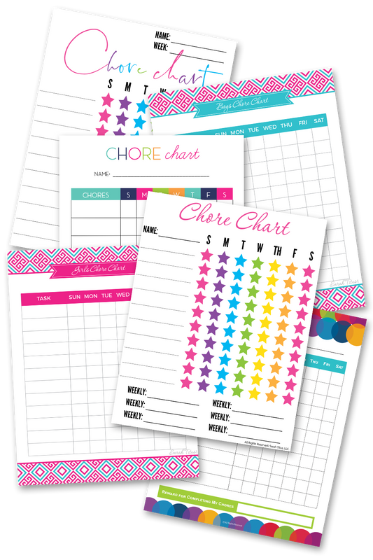 Chore Charts + Stickers {10 Pages}