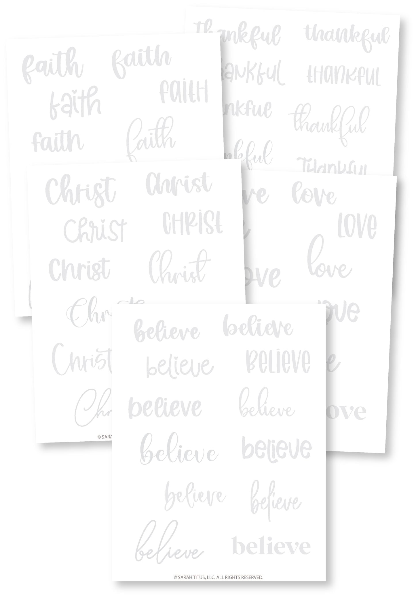 Christian Hand Lettering Practice Words