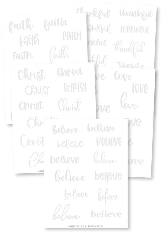 Christian Hand Lettering Practice Words