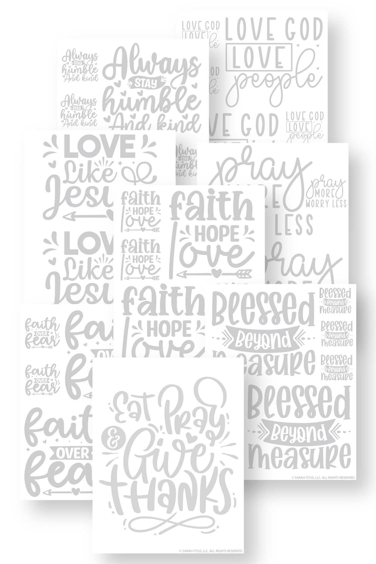 Christian Hand Lettering Practice Sheets {130+ Pages}