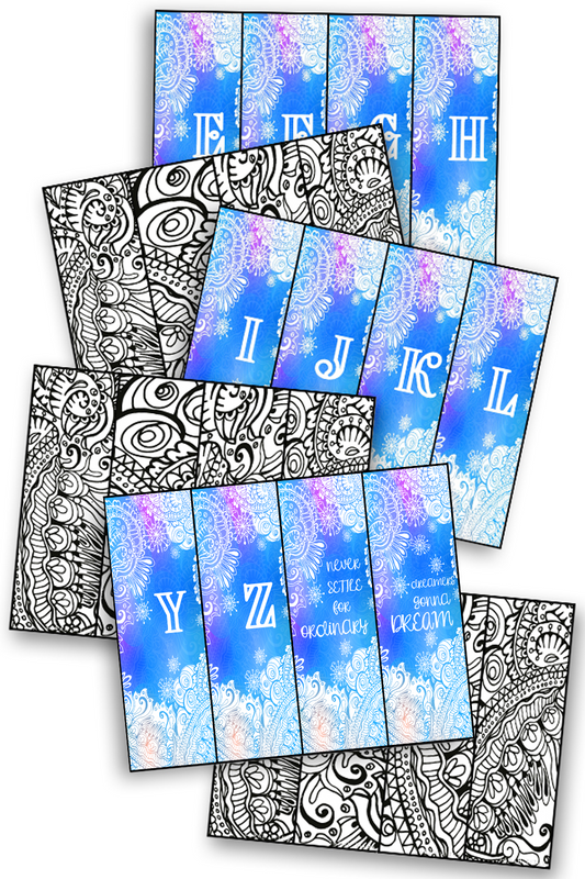 Colored Monogram Bookmarks