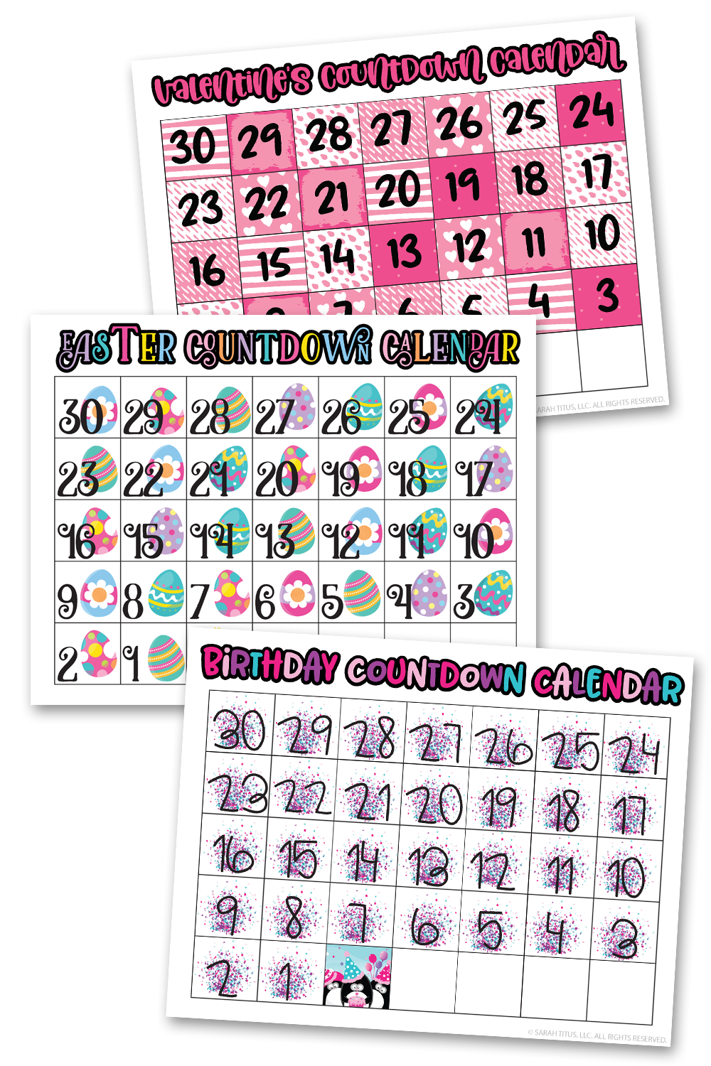 Countdown Calendars 7 Pages Sarah Titus countdown-calendars-7-pages-sarah-titus
