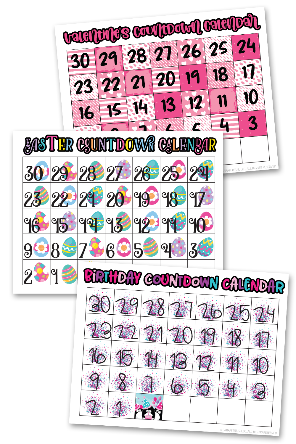 Countdown Calendars Printables