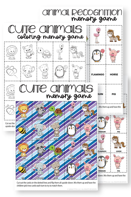 God Created Animals Recognition Memory Game