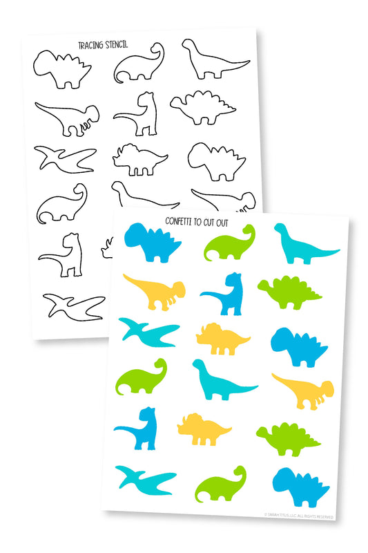 Dinosaur Confetti / Stencil Printables