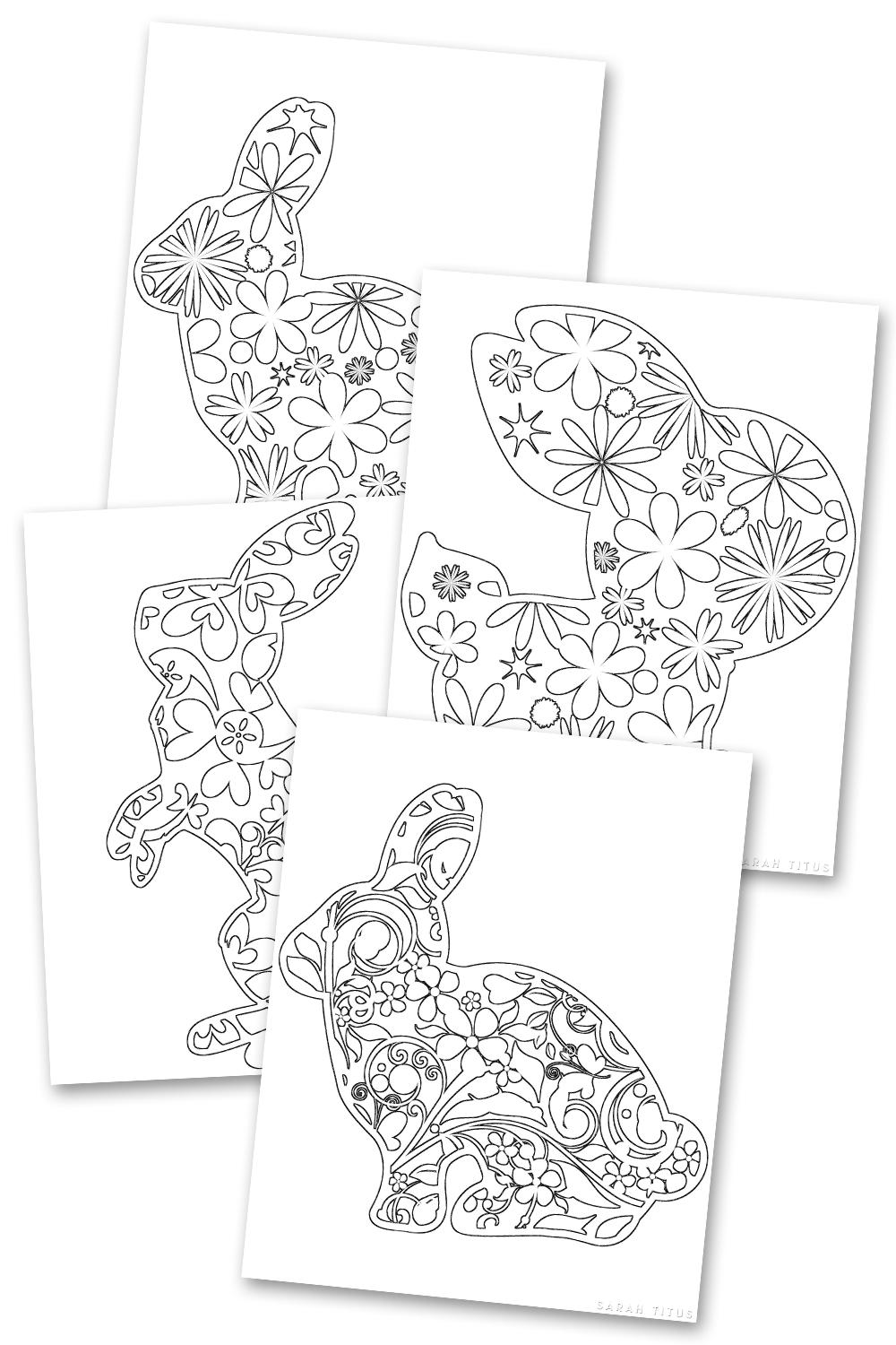 Easter Bunny Coloring Sheets Pack