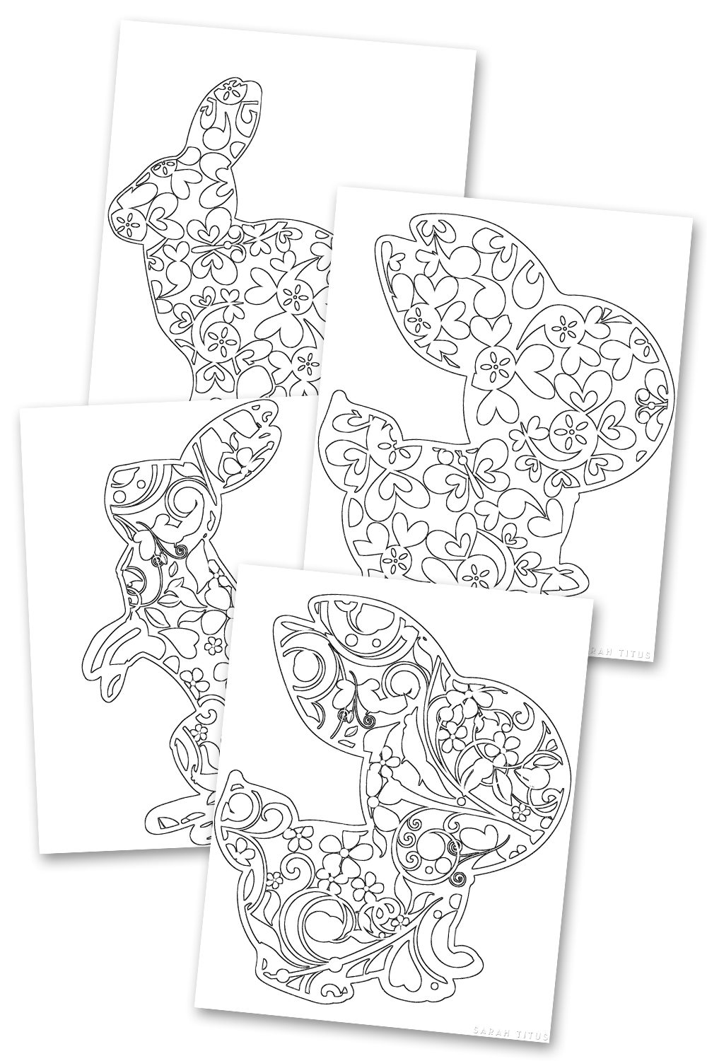 Easter Bunny Coloring Sheets Pack