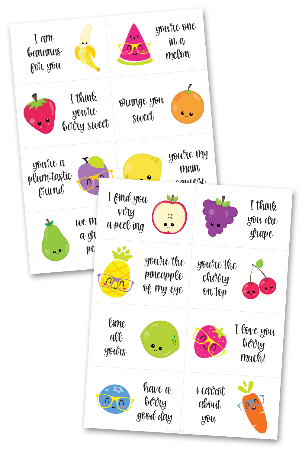 Fruit Valentine's Day Cards
