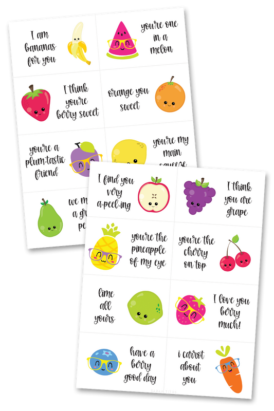 Fruit Valentine's Day Cards