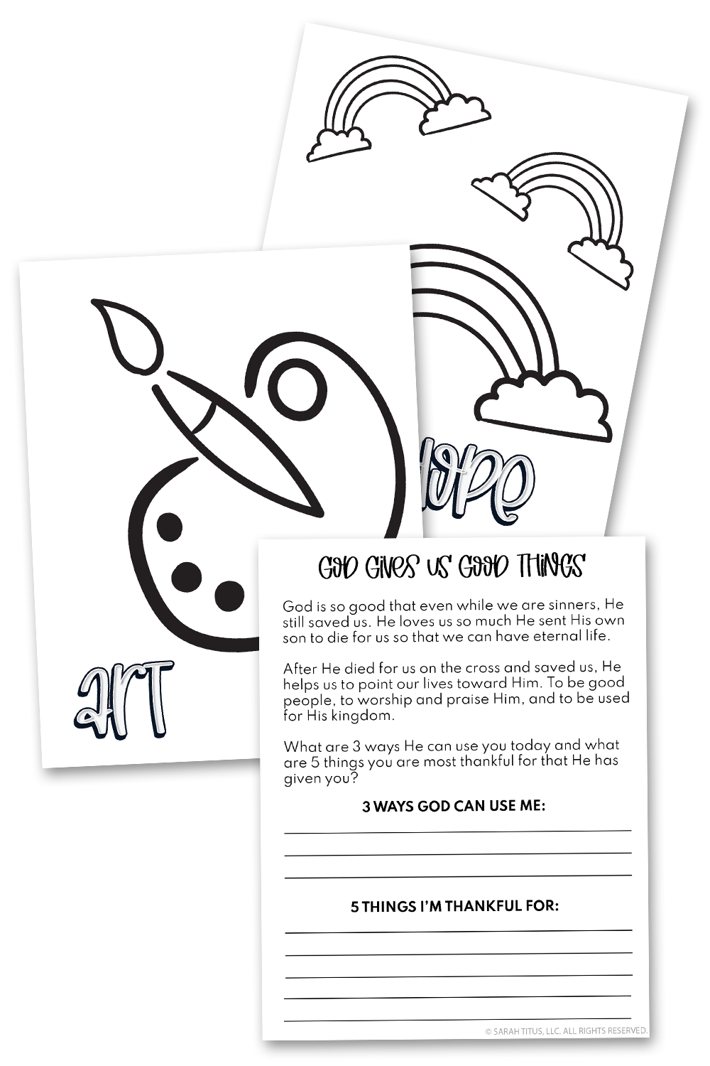 God Gives Good Things Coloring Sheets