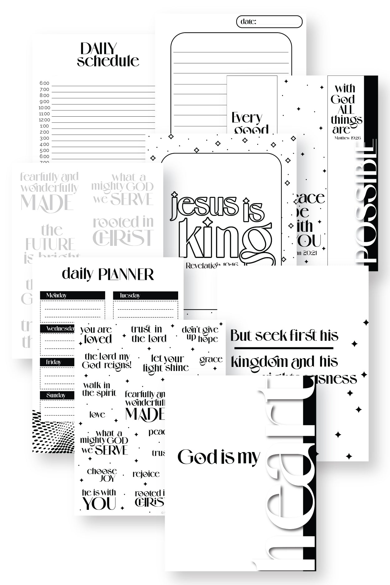 God is My Heart Planner Pack {9 Pages}