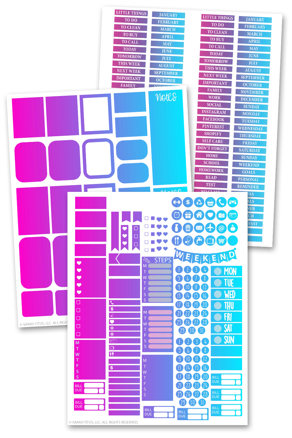 Gradient Planner Stickers