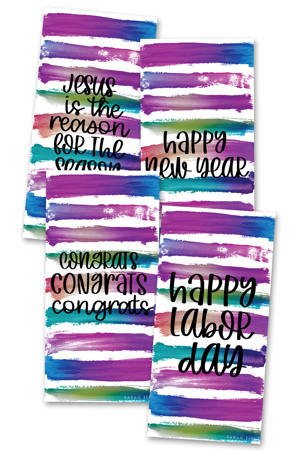 Greetings Paint Text Cards