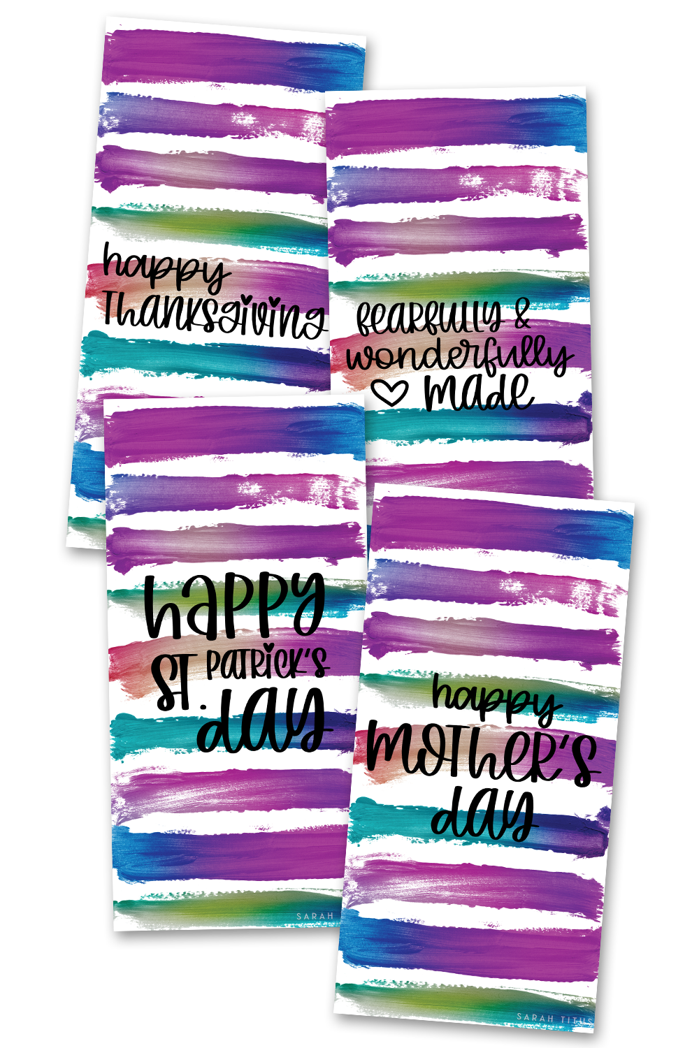 Greetings Paint Text Cards