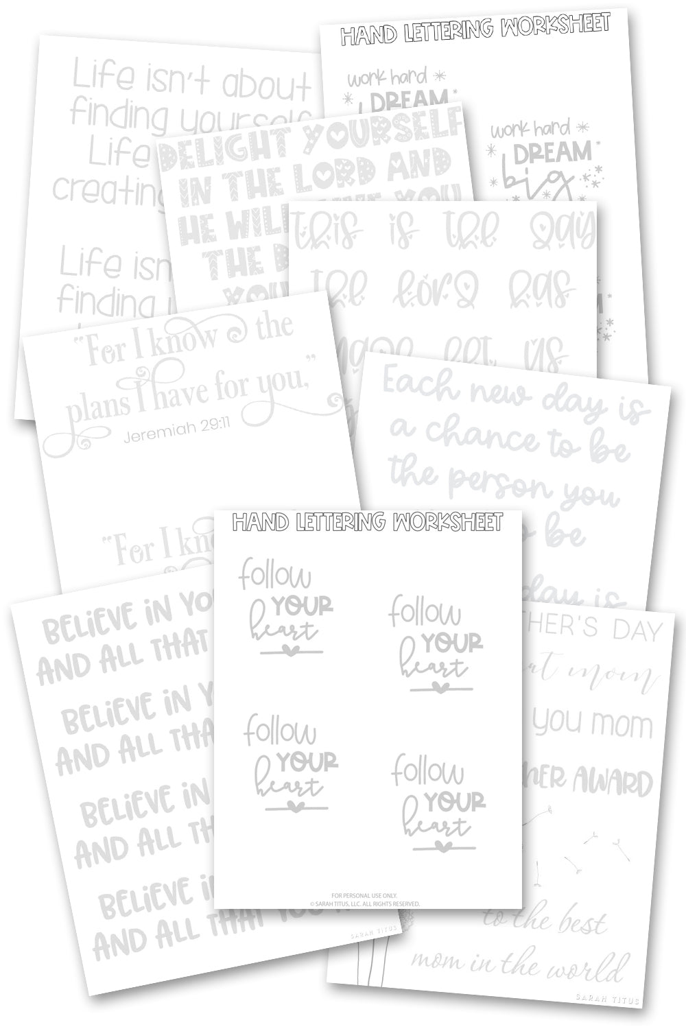 Hand Lettering Practice Sheets {100+ Pages} – Sarah Titus