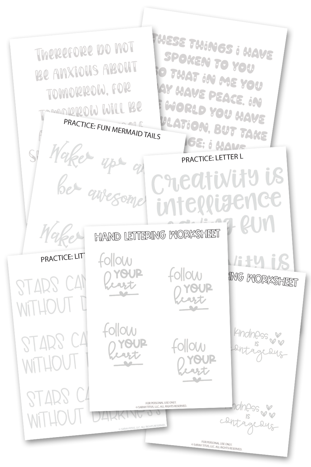 Hand Lettering Practing Sheets Hand Lettering Practice Sheets {100+ Pages} – Sarah Titus