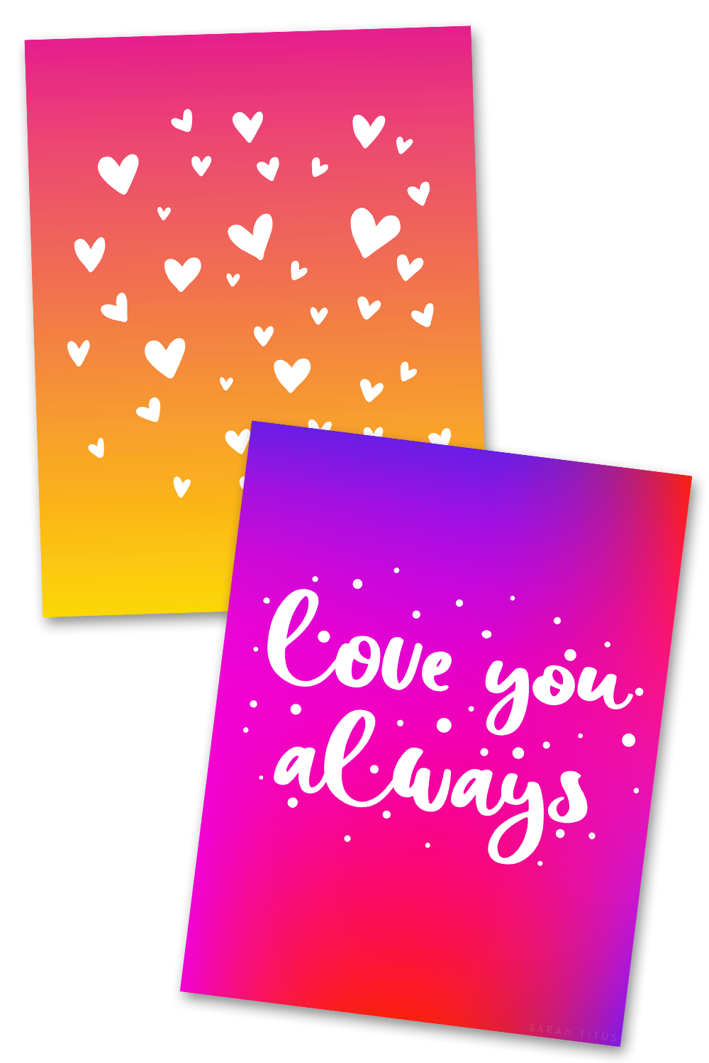 Hearts Binder Covers Printables