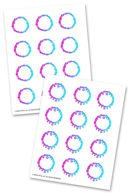 Hearts and Stars Wreath Planner Stickers