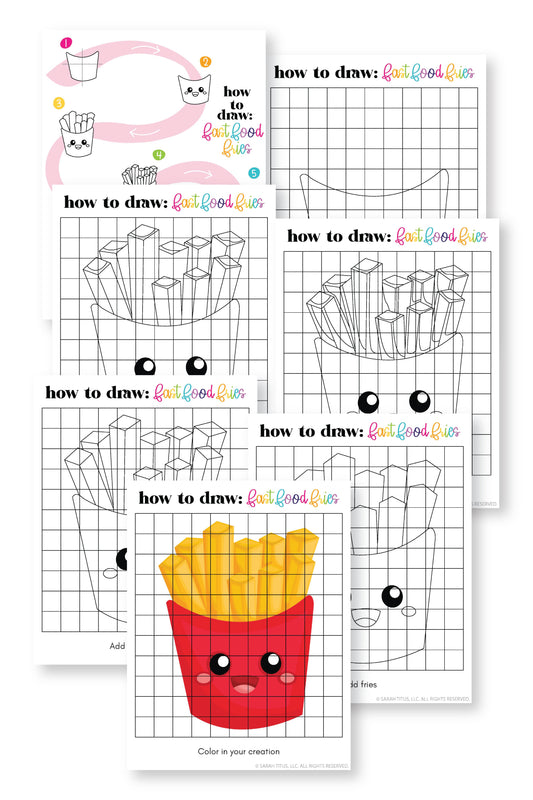 How to Draw Fast Food Fries {8 Pages}