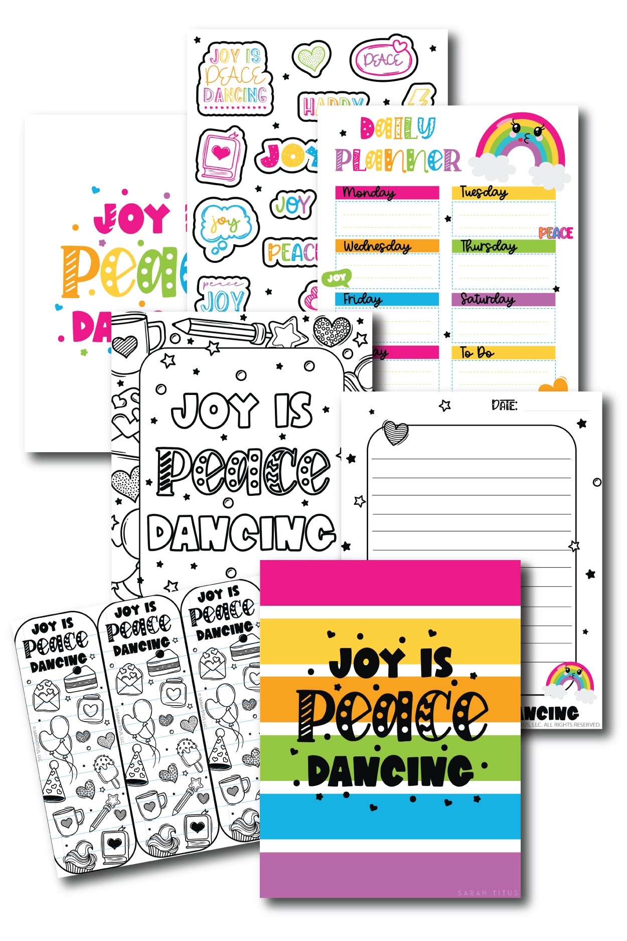 Joy is Peace Dancing Planner Pack {7 Pages + SVG}