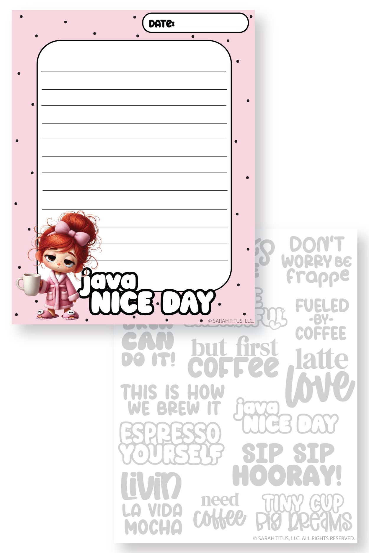 Kawaii Coffee Themed Daily Planner Pack {9 Pages}