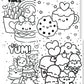 Kawaii Food Coloring Pages {12 Pages}