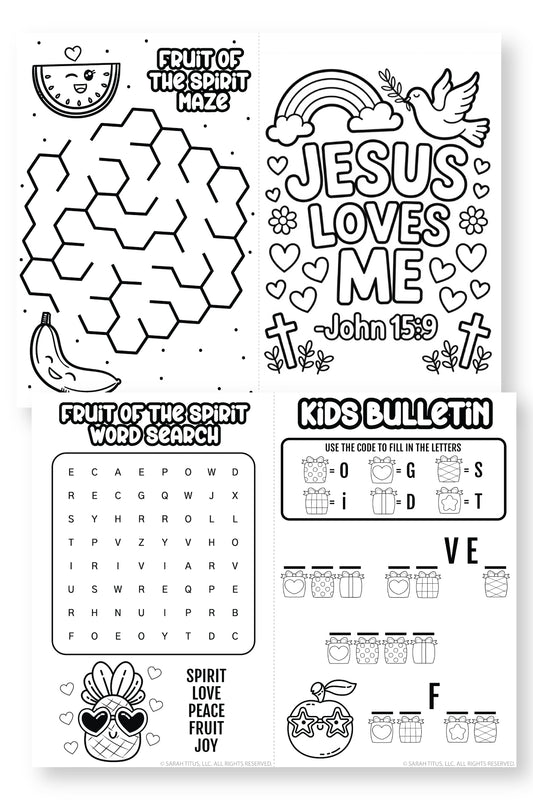 Kids Church Bulletin {Fruit of the Spirit}