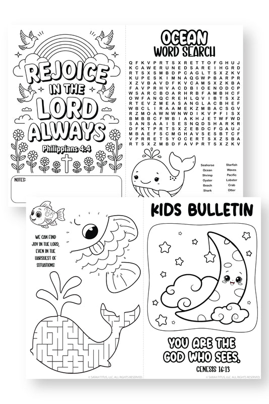 Kids Church Bulletin {Jonah}