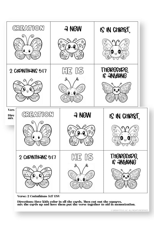 Memorize 2 Corinthians 5:17 Coloring Mixup Cards