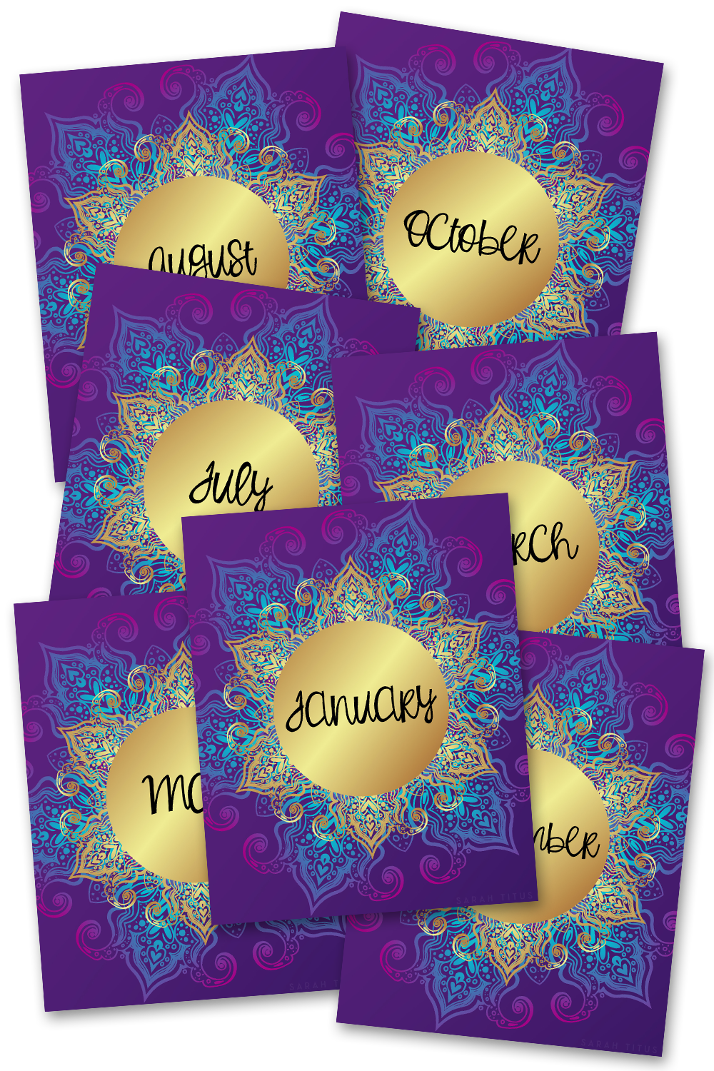 Monthly Binder Dividers - Gorgeous Purple