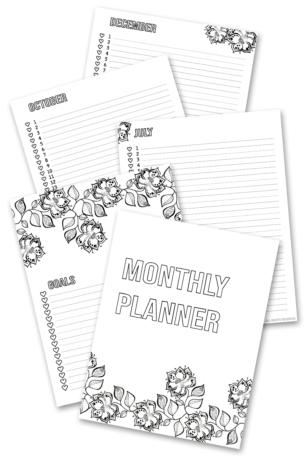 Monthly Planner - Coloring