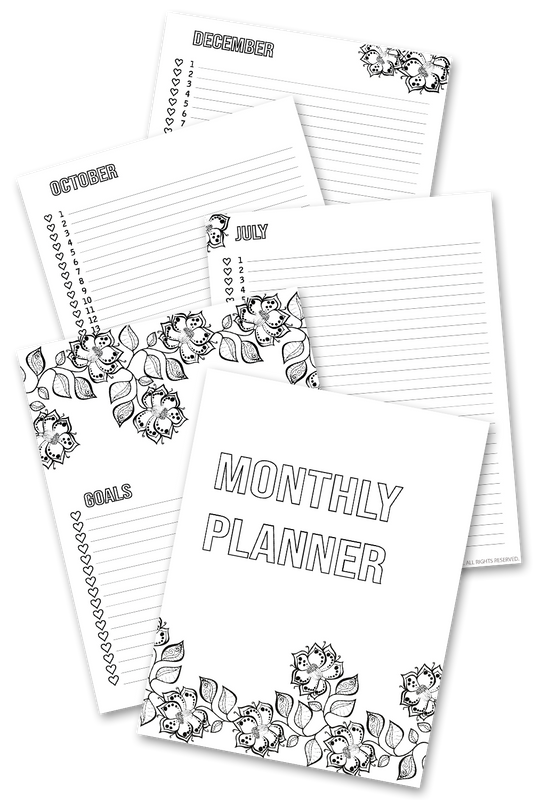 Monthly Planner - Coloring