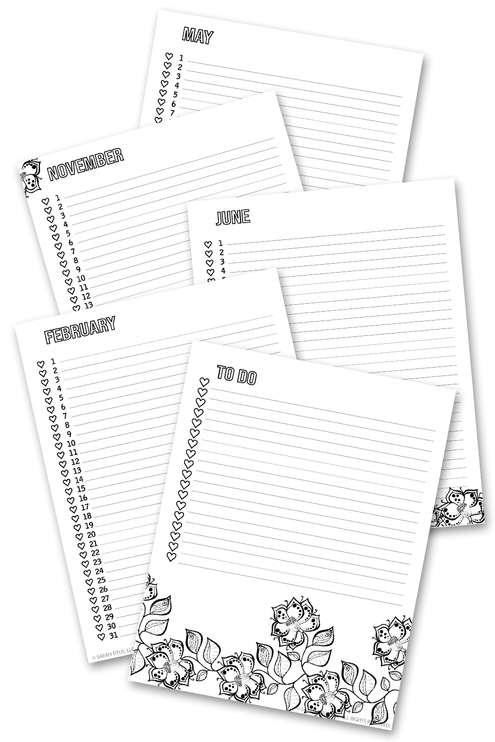 Monthly Planner - Coloring