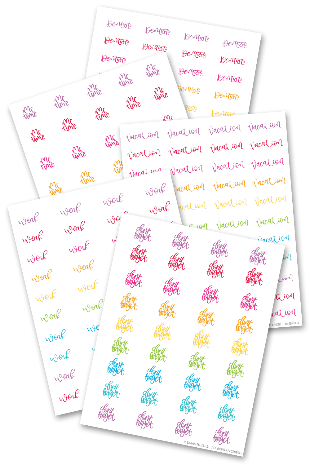 Most Common Planner Words Stickers