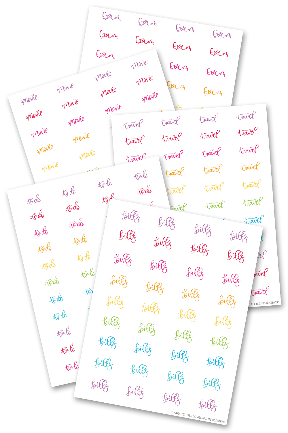 Most Common Planner Words Stickers