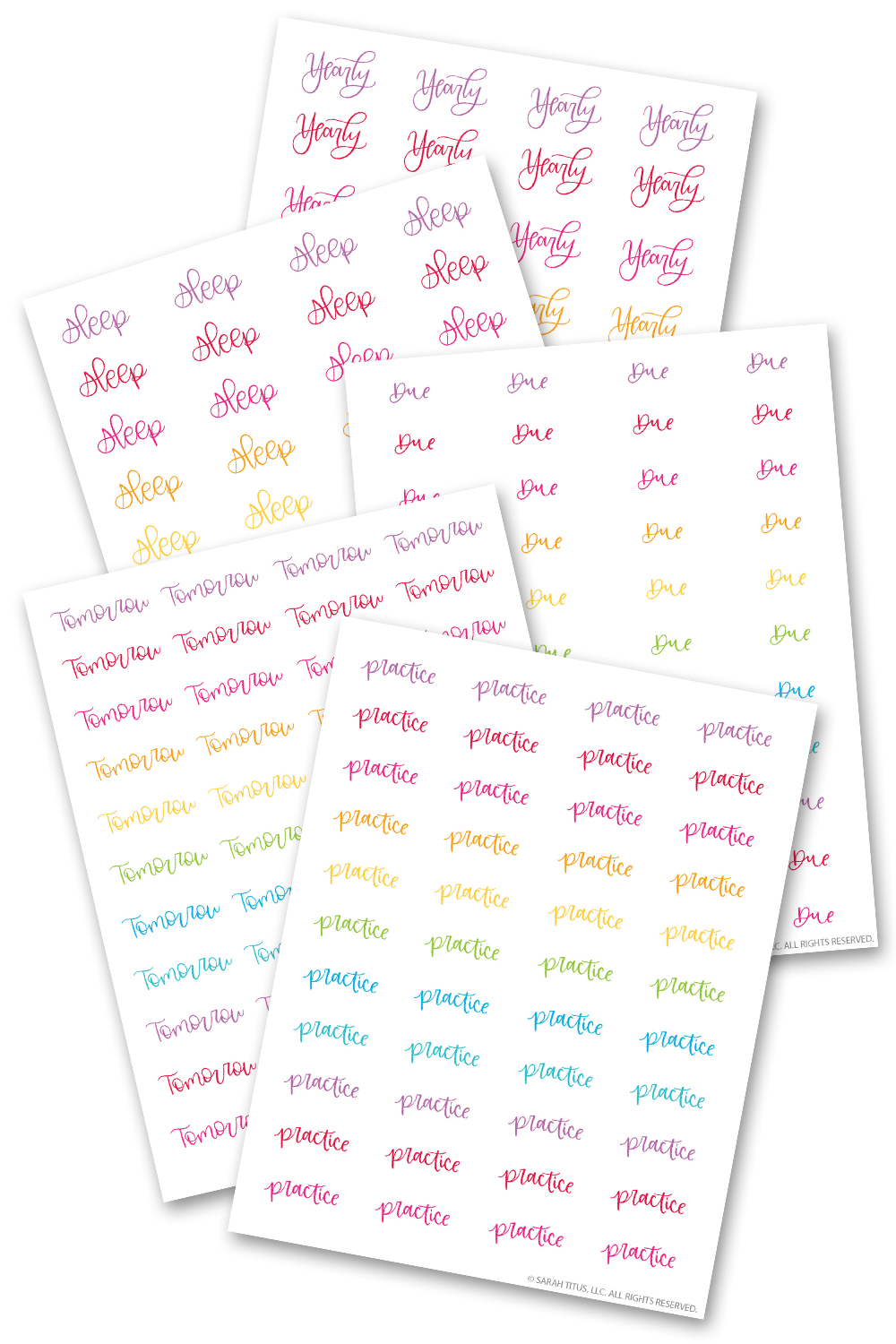 Most Common Planner Words Stickers