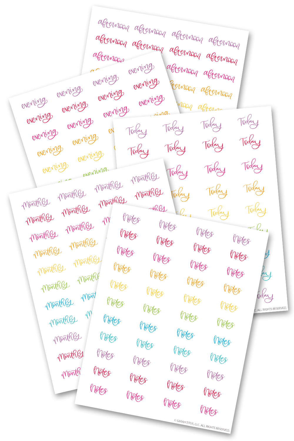 Most Common Planner Words Stickers