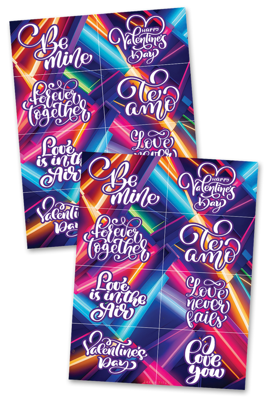 Neon Lights Valentine's Day Cards