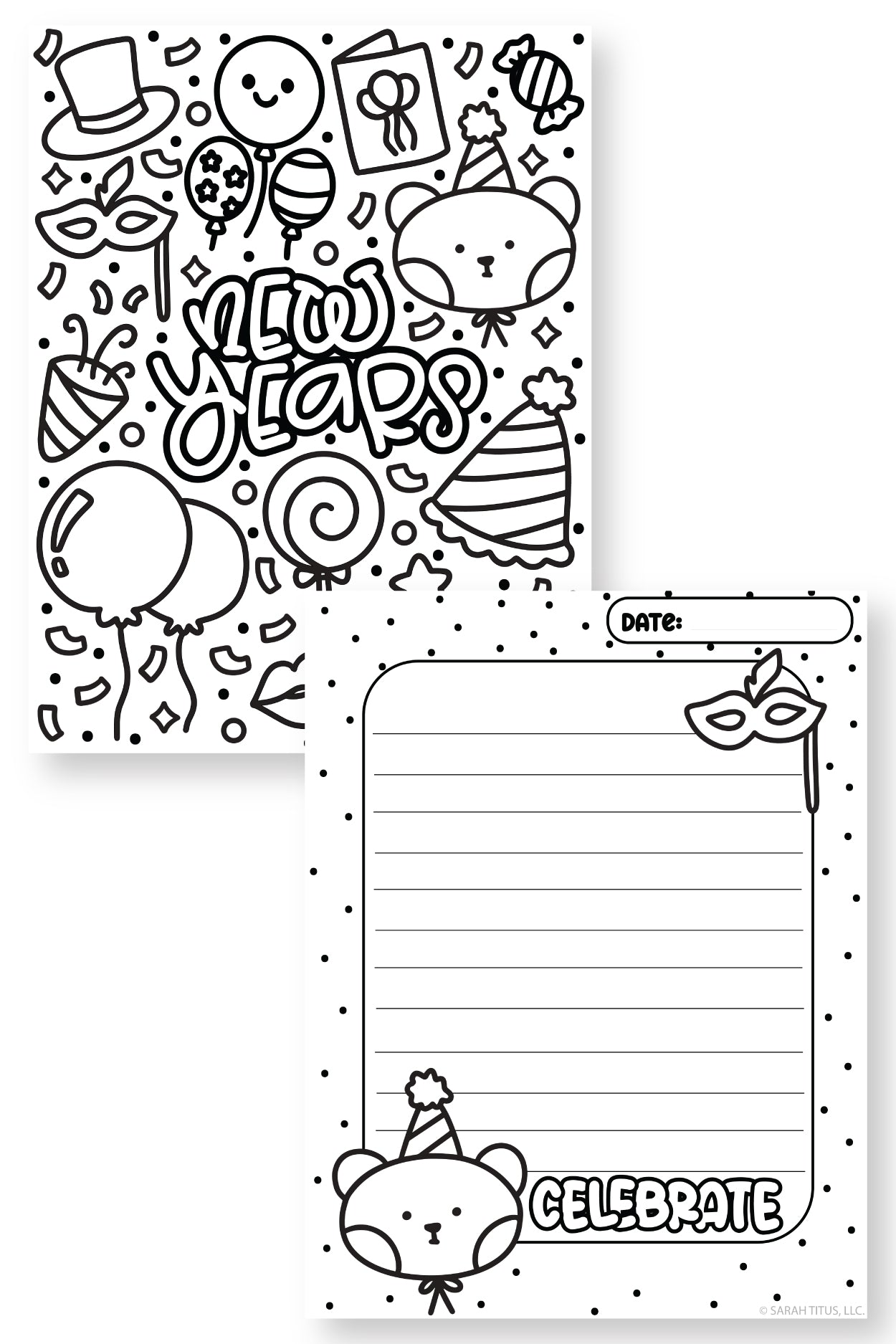 Coloring New Year's Daily Planner {10 Pages}