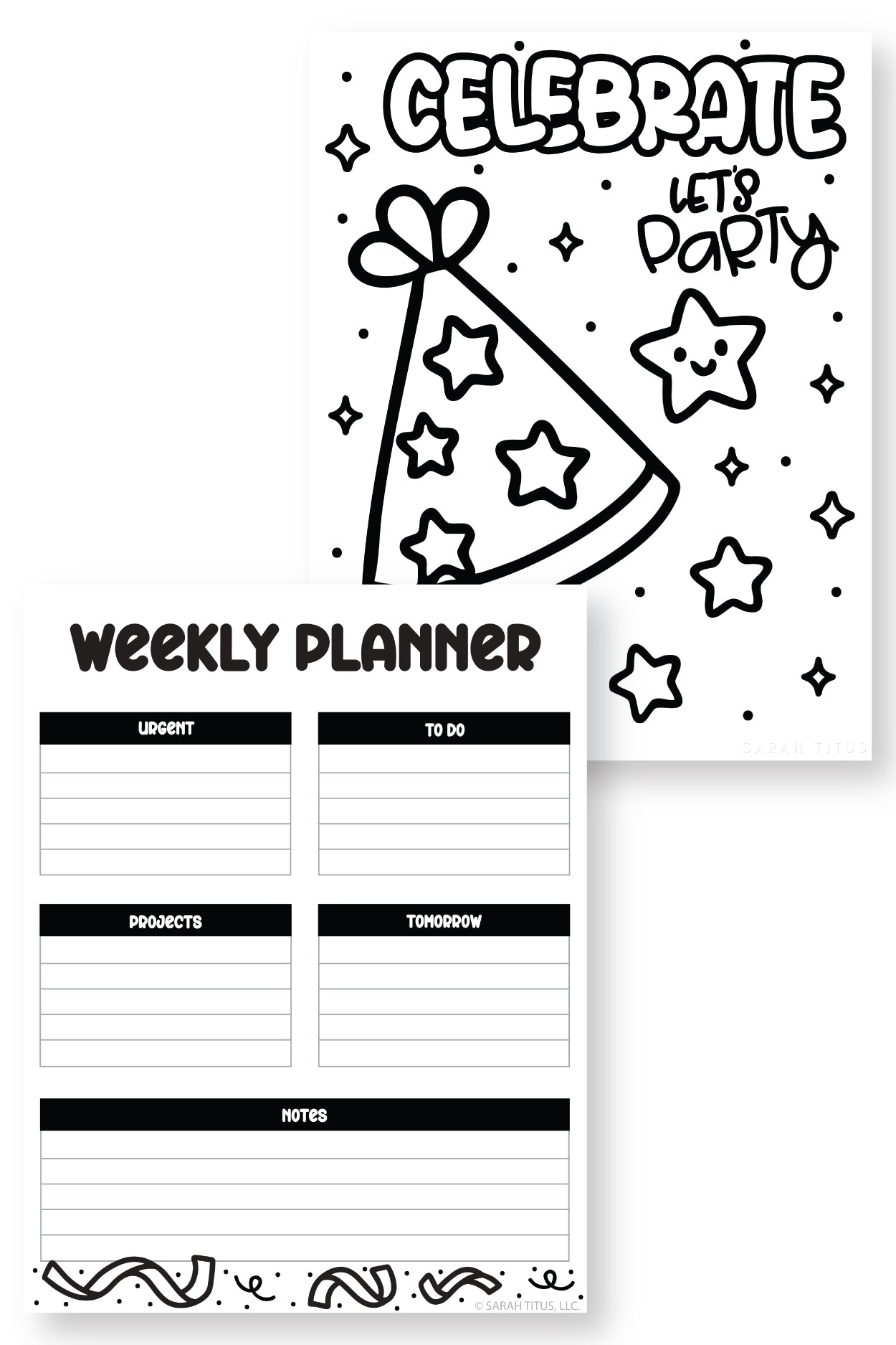 Coloring New Year's Daily Planner {10 Pages}
