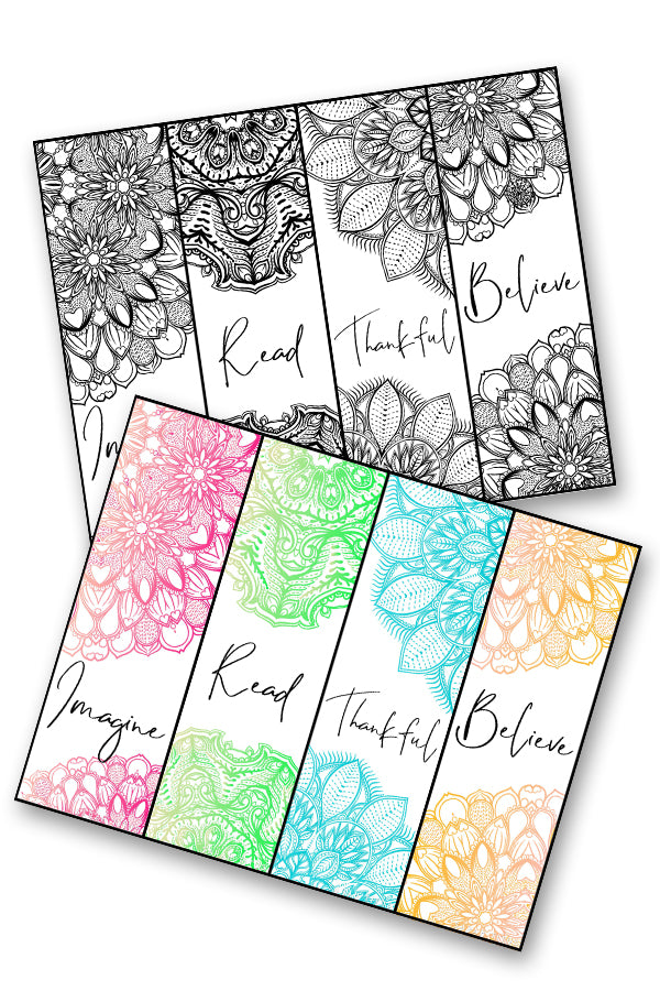 Floral Bookmarks {Color & B/W}